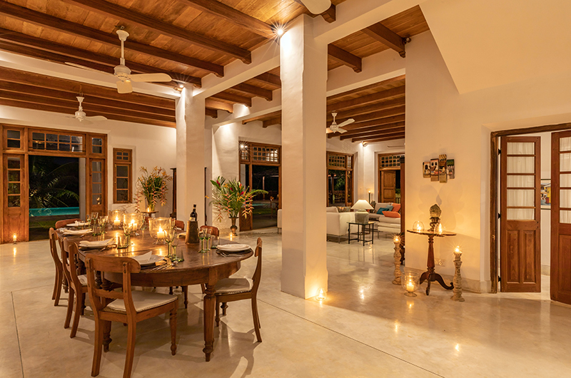 Open dining and living space on the last morning