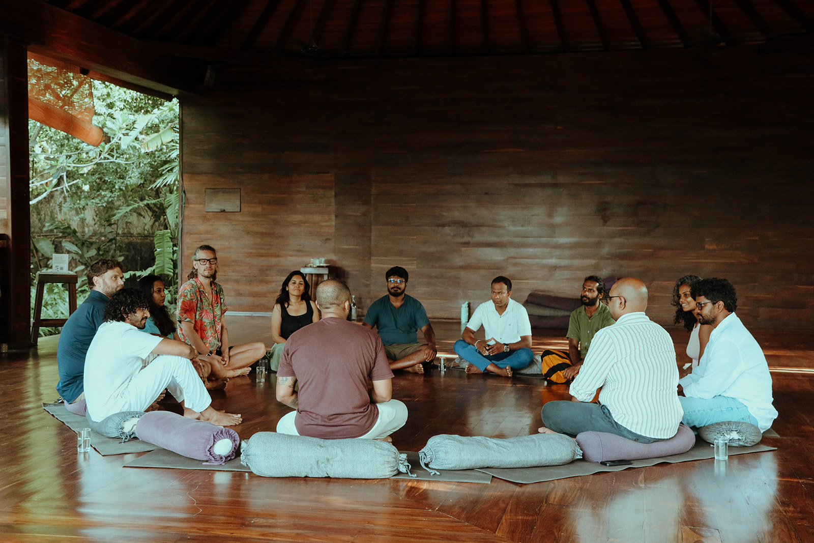 Group circle in the room